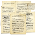 Fascinating Al Capp Typed Criticism of Television With Notes & Corrections in His Hand -- ...their homes will be invaded by unwholesome, the fraudulent and the idiotic...